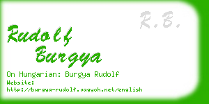 rudolf burgya business card